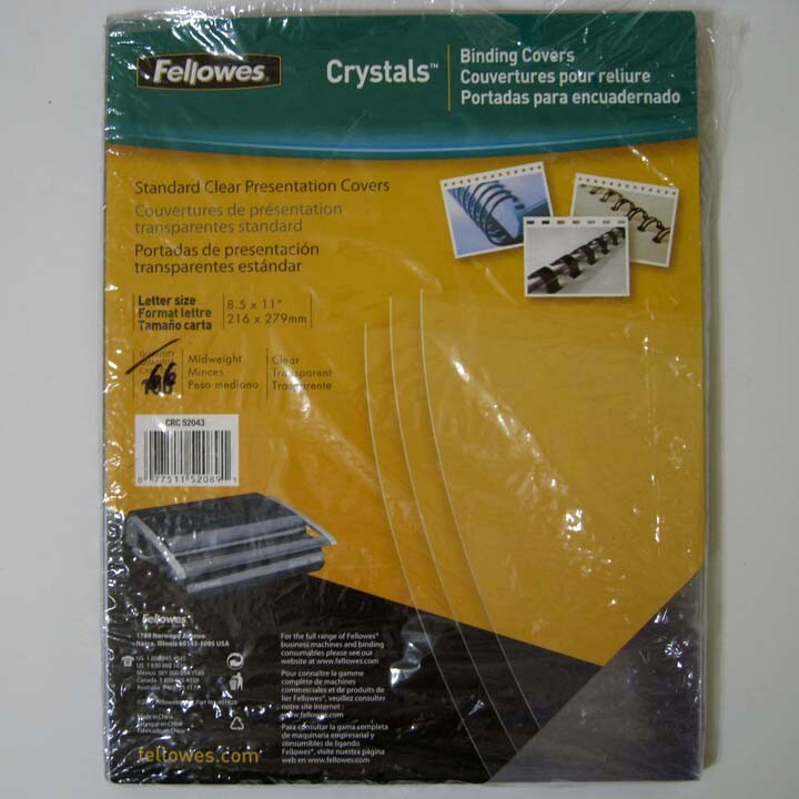 Fellows ® Crystals - Binding Covers - Standard Clear Presentation - Package 66