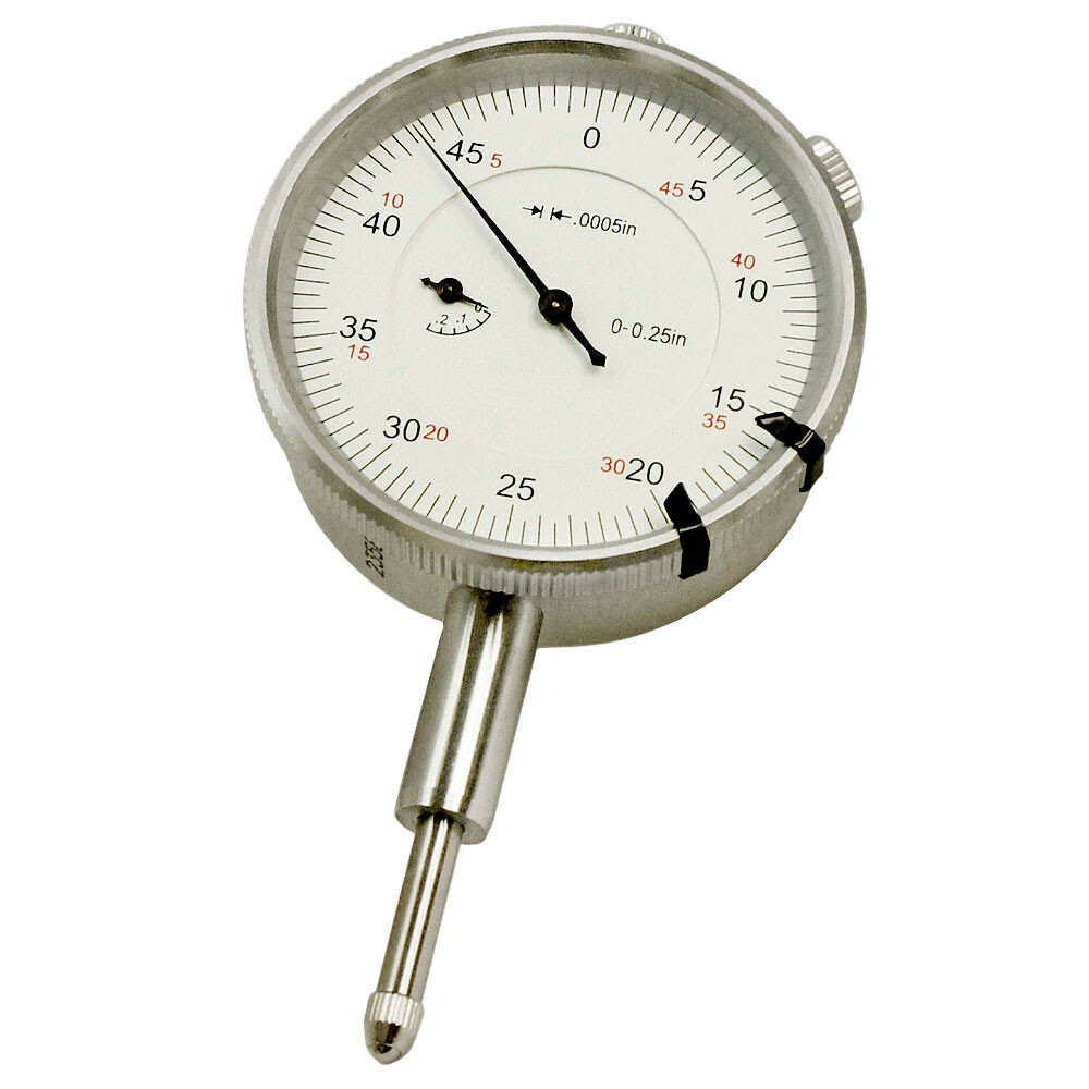 Precision 0.25" Dial Test Indicator Gauge 0.0005" GRADUATION LUG BACK Pointer