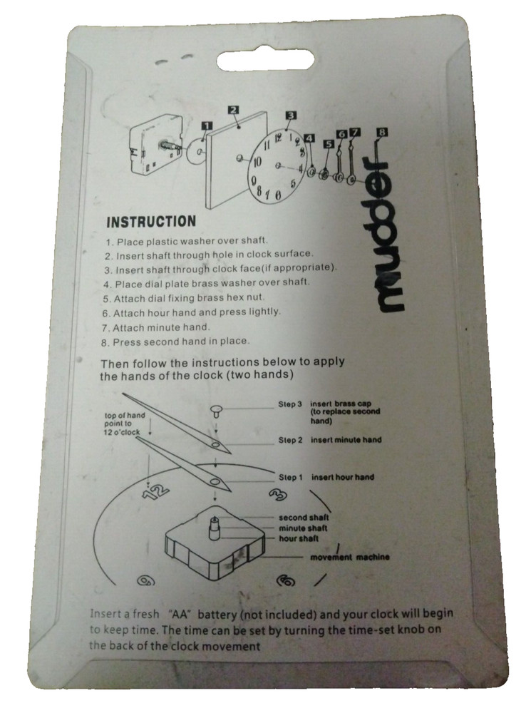 Mudder Quartz Clock Movement MUDDER-CLOCK MOVEMENT Repair Kit Gold /Silver