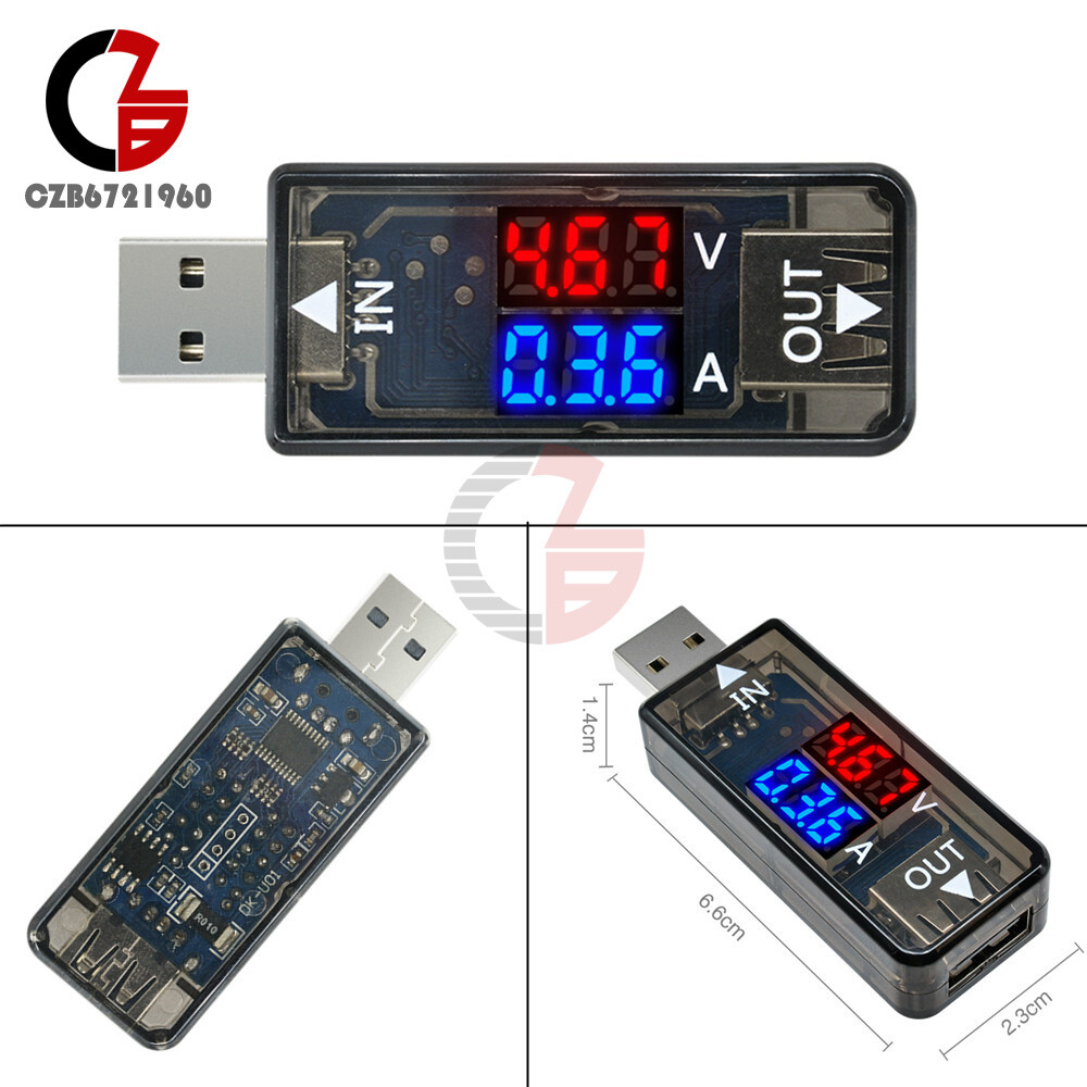 Digital Dual LED Display Tester 5V USB Current Voltage Voltmeter Power Detector