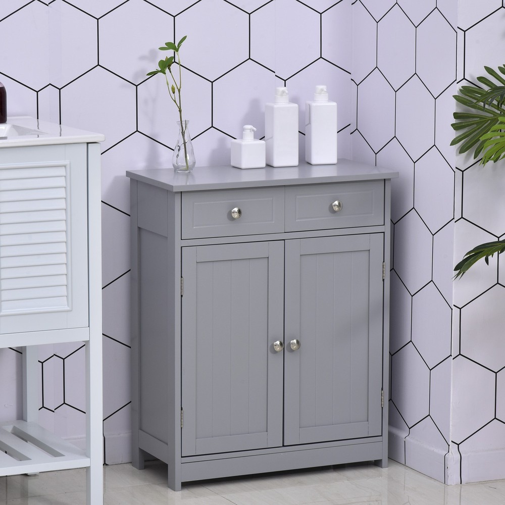 Bathroom Floor Cabinet Storage Organizer Kitchen Cupboard with Adjustable Shelf