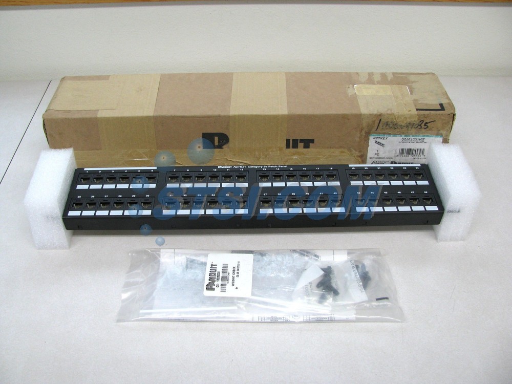 Panduit NK5EPPG48Y NetKey 48-Port Cat5e Punchdown Patch Panel ~STSI