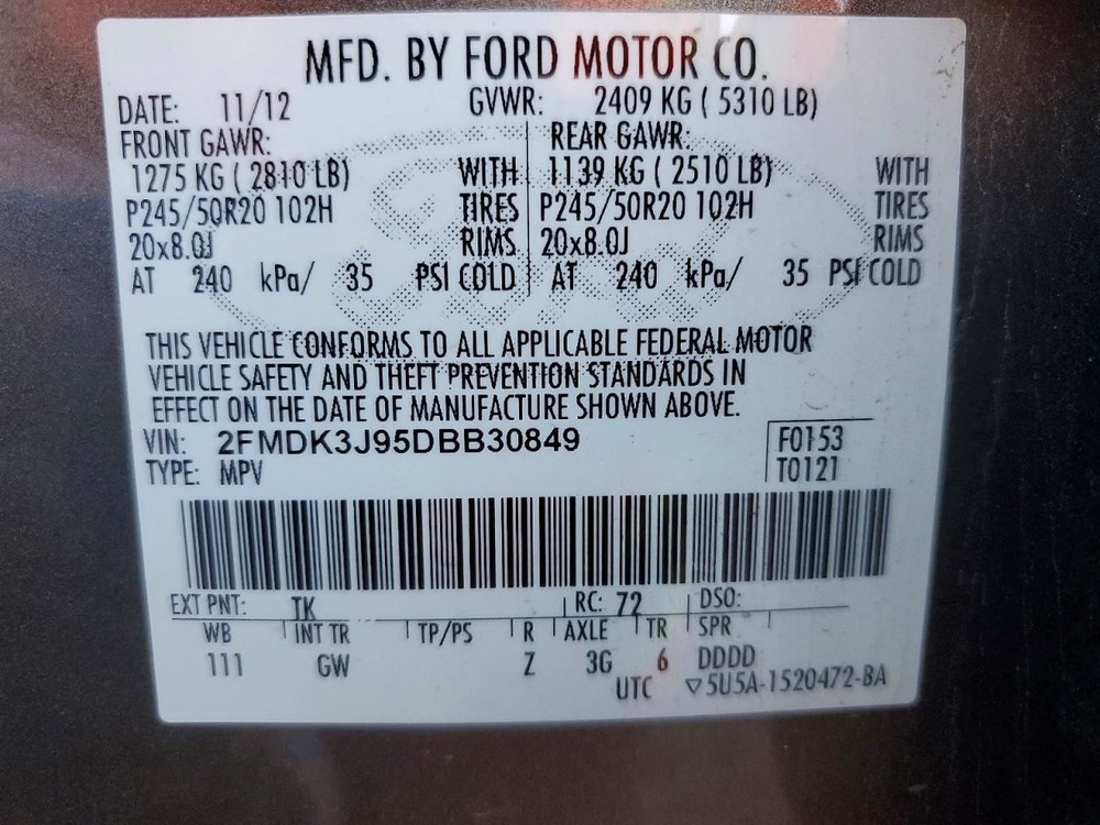 CONTROL PANEL OEM 2013 FORD EDGE 1YR WRNTY