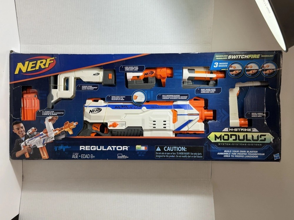 NERF Modulus Regulator Blaster NEW Complete SwitchFire (New but damaged Box)