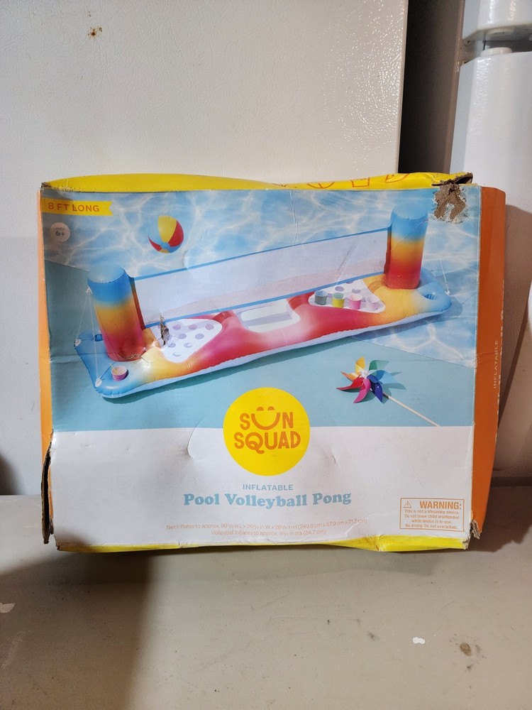 Sun Squad Pool Volleyball Pong Inflatable New Box Damaged