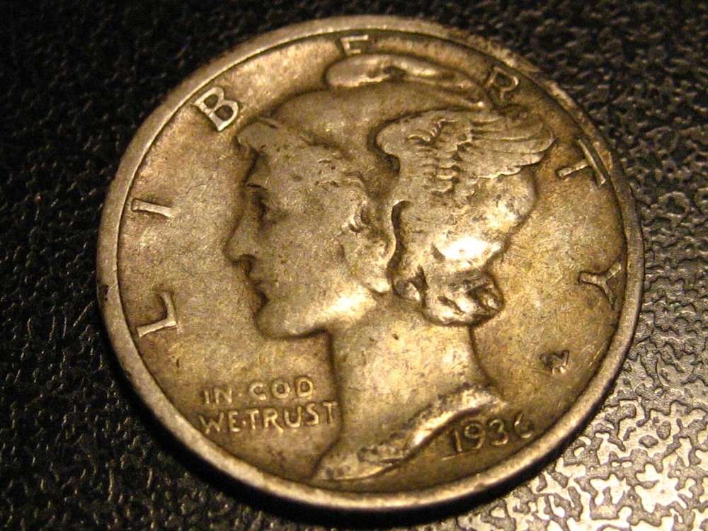1936-D 90% Silver Mercury Head Dime