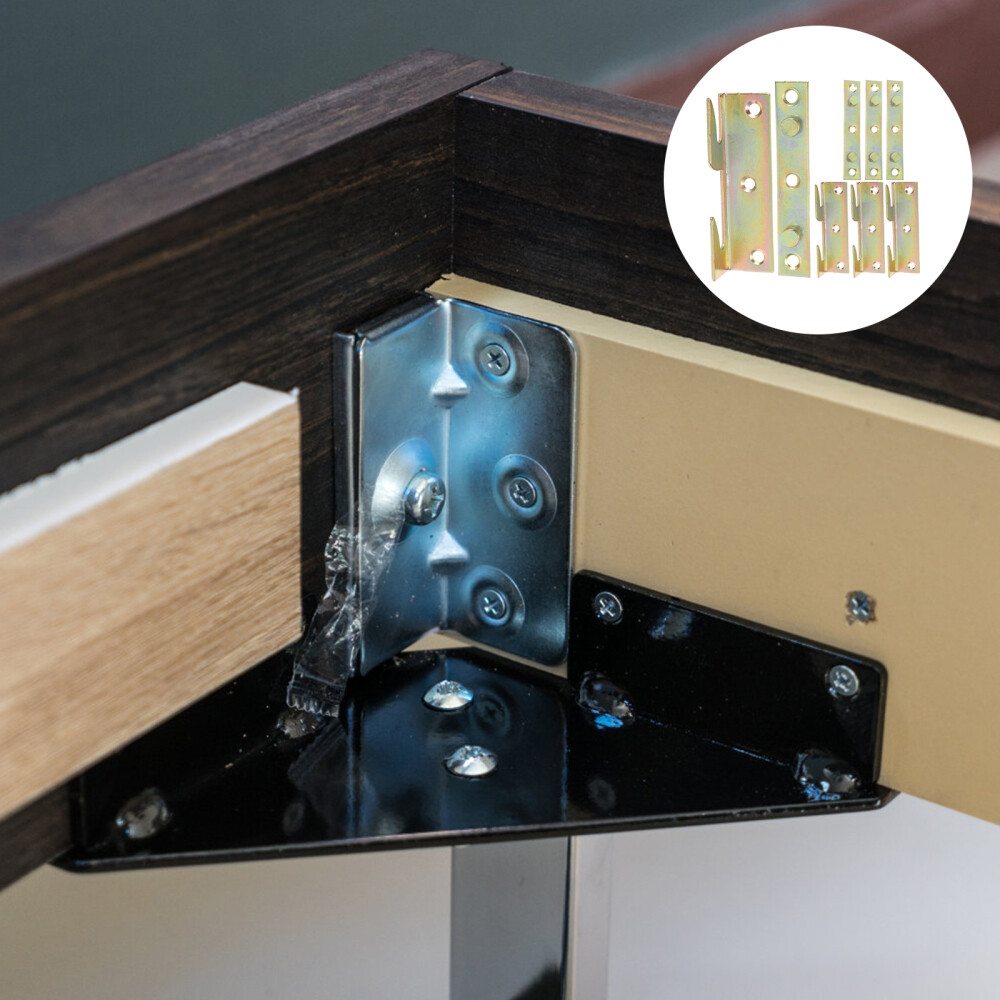 8PCS Bed Frame Brackets Bed Hinges Bed Rail Brackets Heavy Duty Bed Rail Support