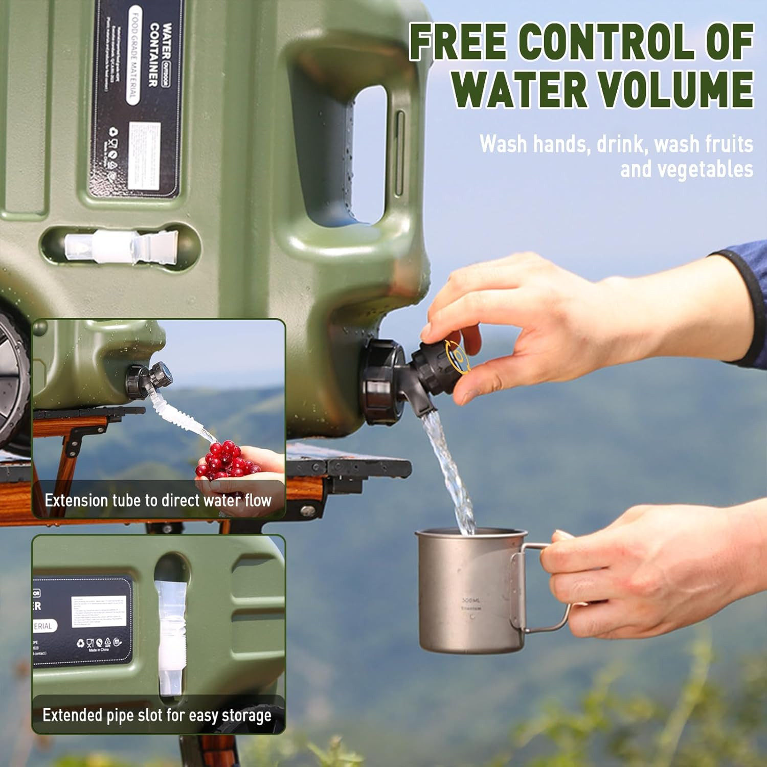 7 Gallon Water Jug,Camping Water Container, Portable Water Dispenser BPA Free US