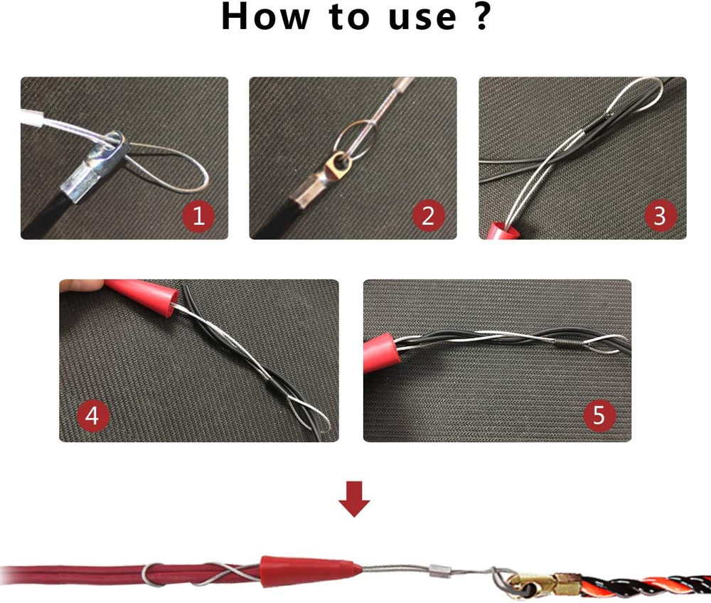 30M 100Ft Fish Tape Cable Puller Cable Rods Kit PET Electrical Cable Puller 4Mm