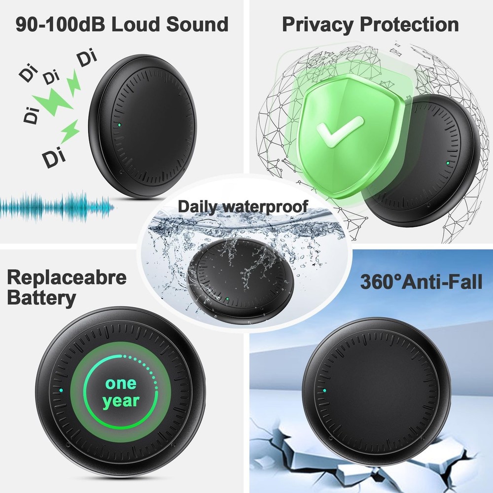 Air Tracker Tags 4 Pack Android and iOS, Bluetooth Tracker Android Tracker Ta...