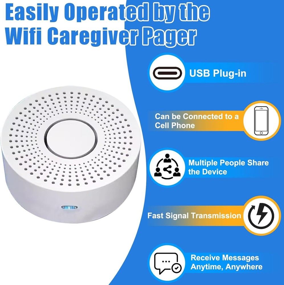 iFi Wireless Caregiver Pager Emergency Call button, alert system