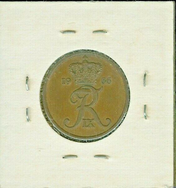 1966 DENMARK 5 ØRE NICE CIRCULATED COIN