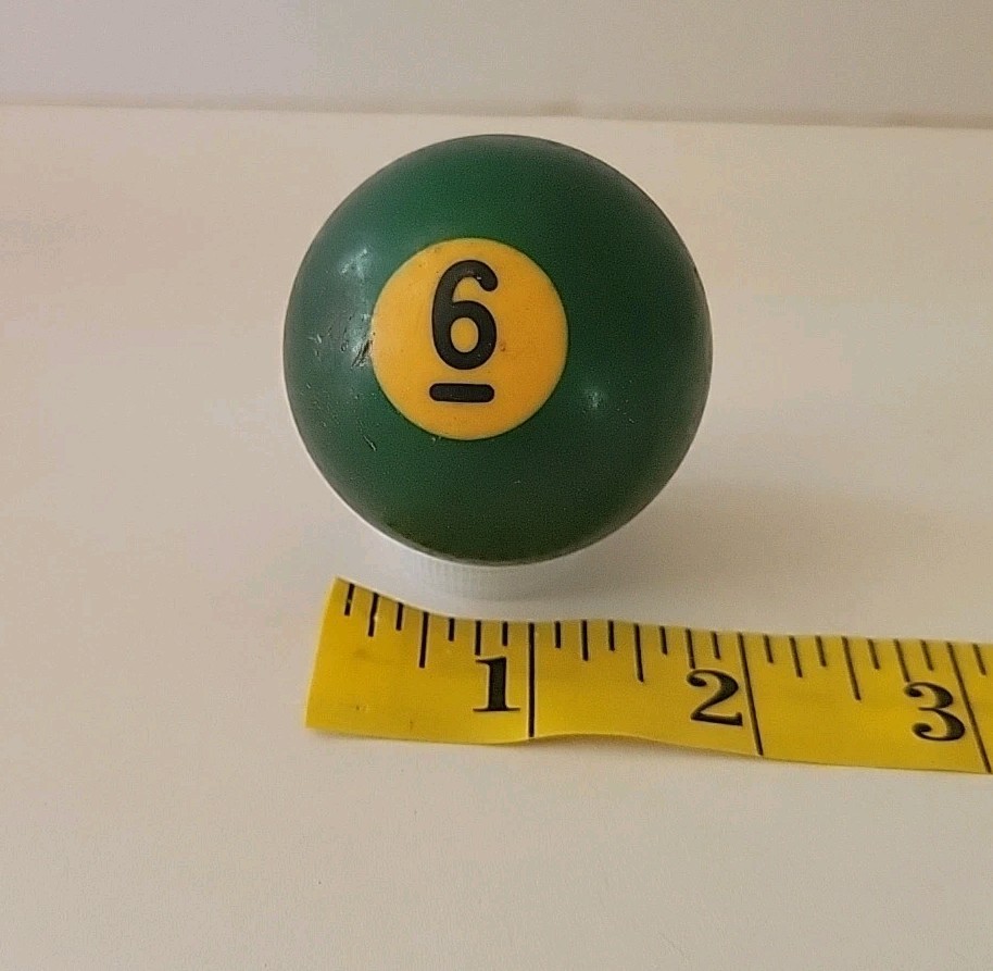 Vintage No. 6 Solid Green Pool Ball Billiard 1 3/4" Replacement (R)