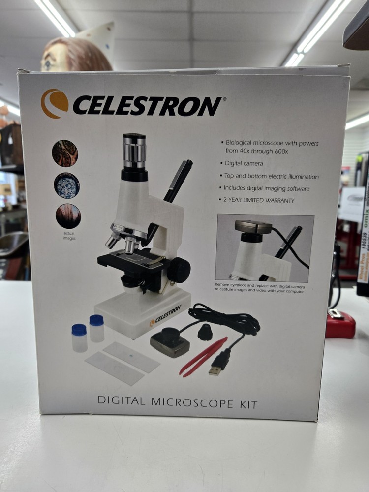 Vintage 2008 Celestron 44320 Digital Microscope Kit. Made In China