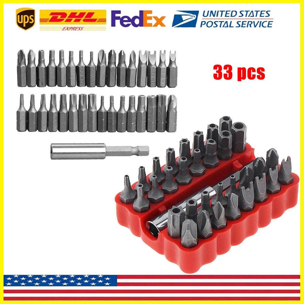 33 Set Tamper Tri Wing Screwdriver Proof Security Torq Hex Star Spanner Torx Bit
