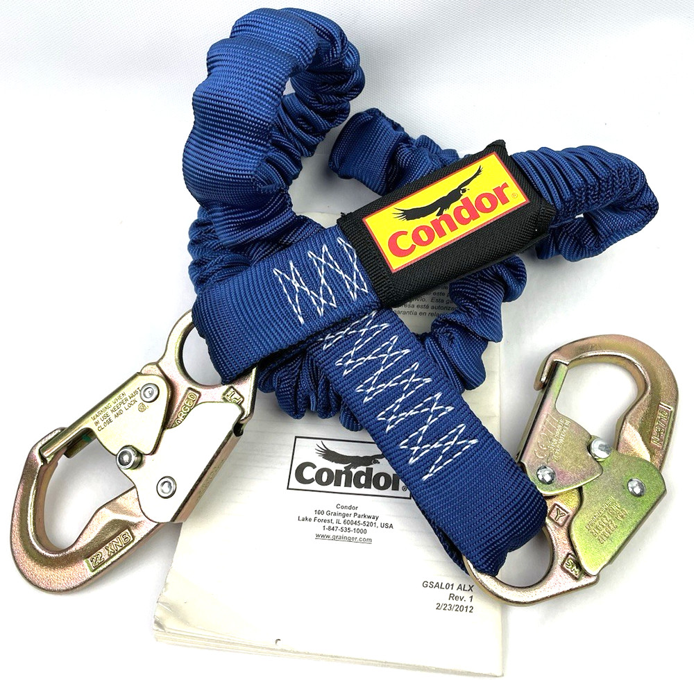 GRAINGER CONDOR SHOCK ABSORBING LANYARD 19F385