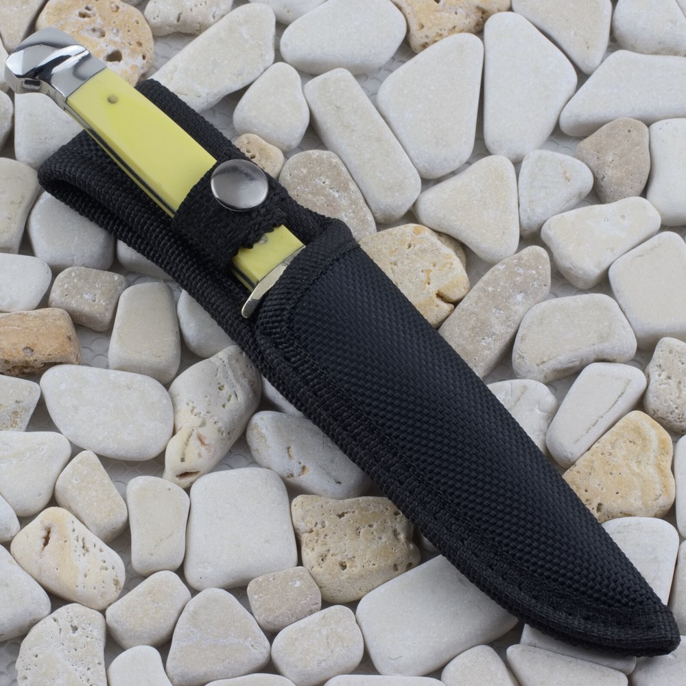 Rough Ryder Small Hunter Fixed Blade Knife RR1034 Yellow Smooth Handle