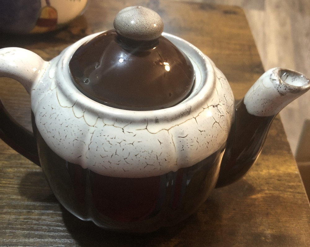 Ceramic Pottery Brown Teapot Pot & Lid