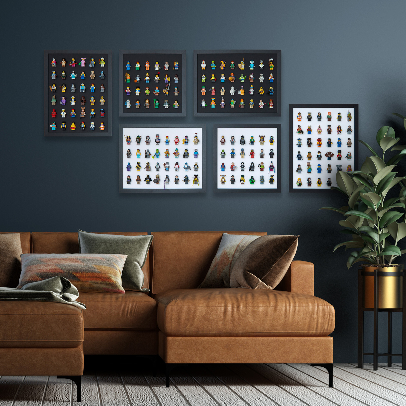 Black LEGO Minifigure Wall Display Frame - 6x6 - Fits 36 Minifigures