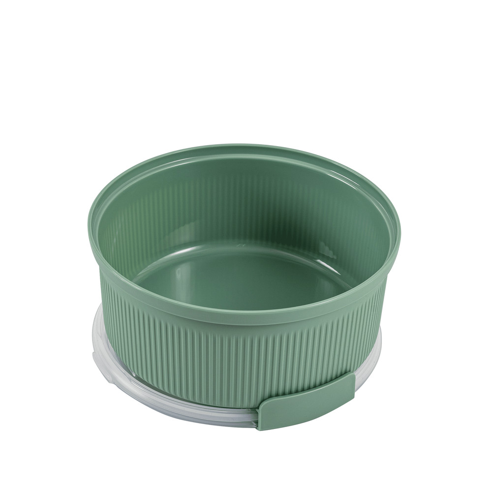 (2 pack) Food Storage Container, Round, Green, 47oz Capacity