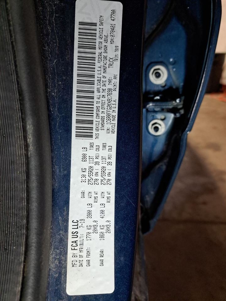 2019 Ram15new Engine Computer/Module Ecu/Ecm/Pcm Sku#4412874