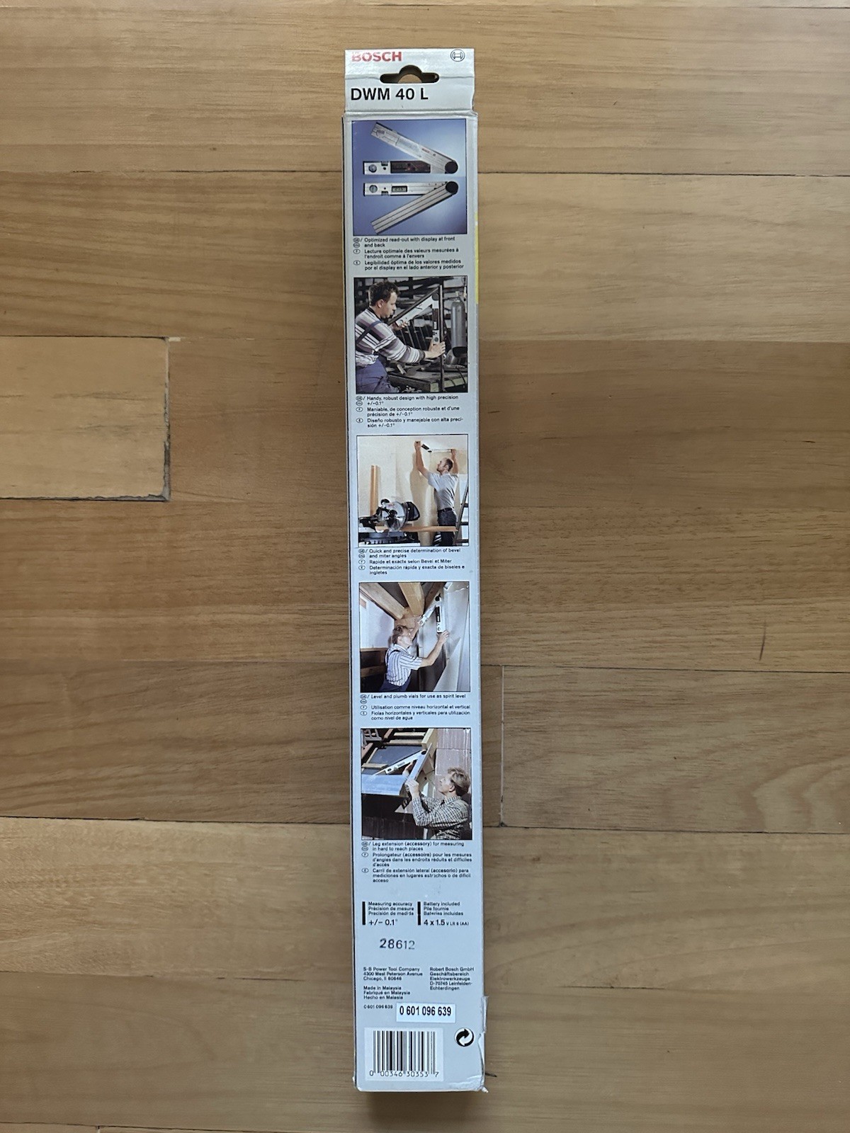 Bosh Digital Protractor Angle Finder DWM40L W/Extension Arm - NIB