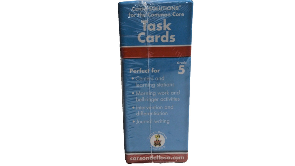 Carson Dellosa Task Cards Grade 5 Common Core 100 Write-On Wipe-Away Set