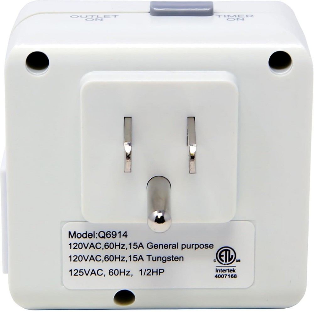 2 Pack 110-125V 3-Pin Outlet Timer For Energy Saving 24-Hour Mechanical Switch