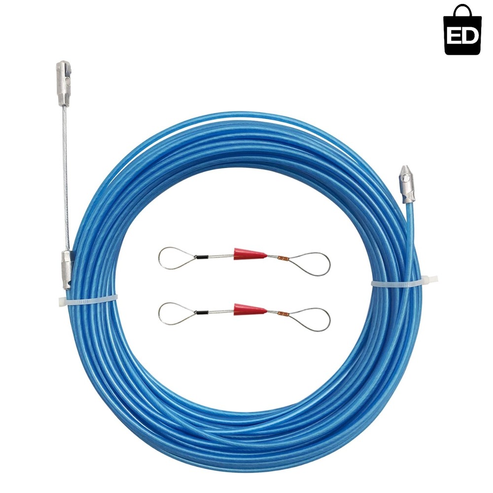 30M 100ft Fish Tape Cable Puller Kit Through Wall Wire Guide Device 4mm PET E...