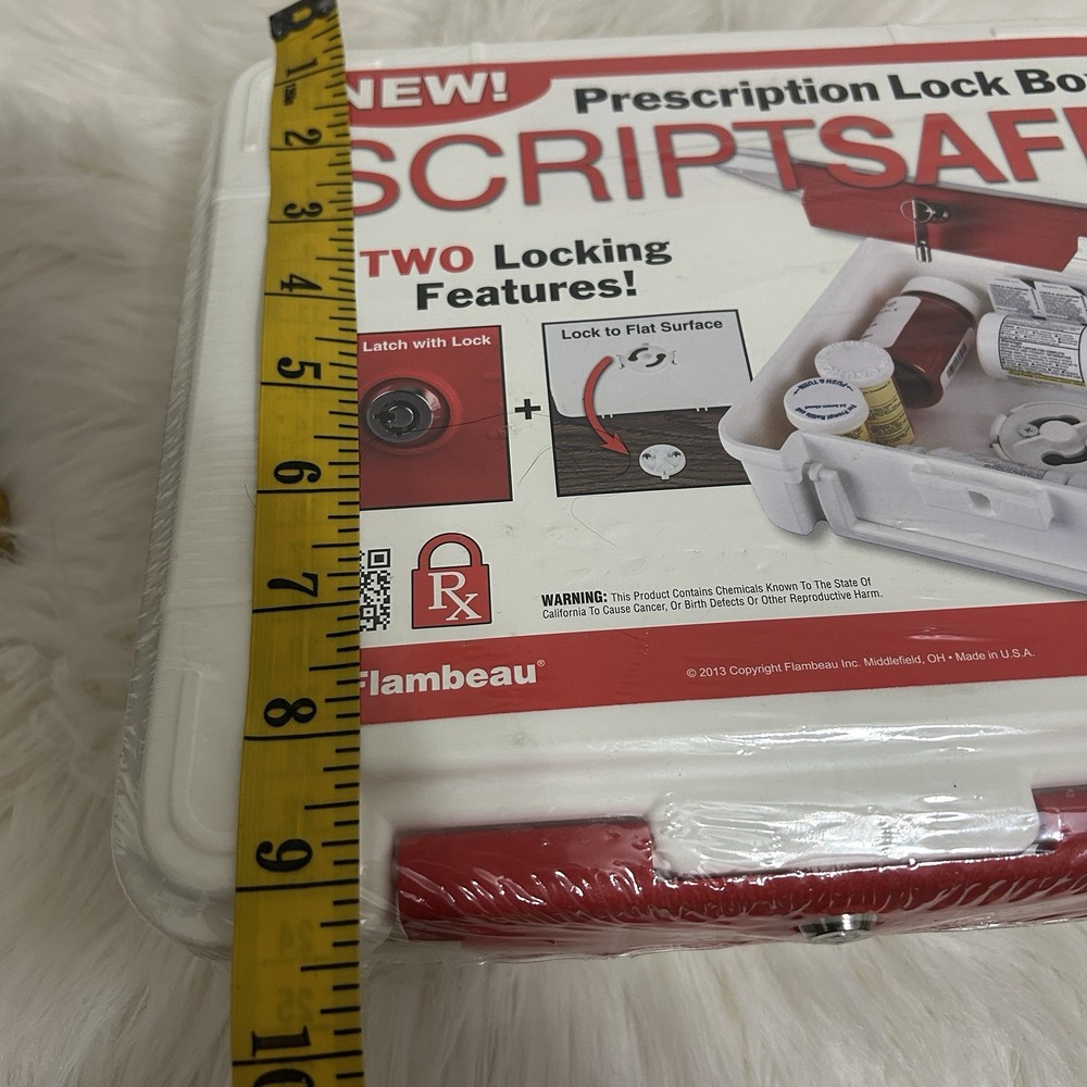 Flambeau Scriptsafe Prescription Lock Box 2 Locking Options Heavy Plastic NEW!