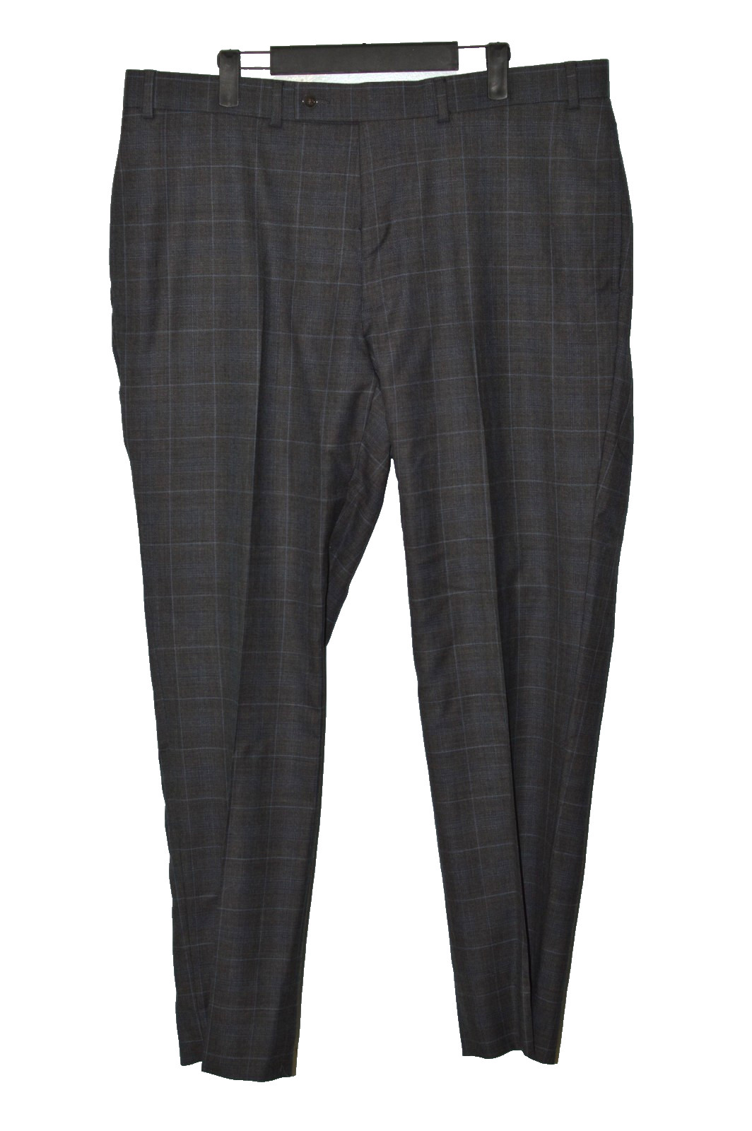 Llike New (2Pc Suit 46R 46 Regular R) CALVIN KLEIN Gray Windowpane Stretch 38x30