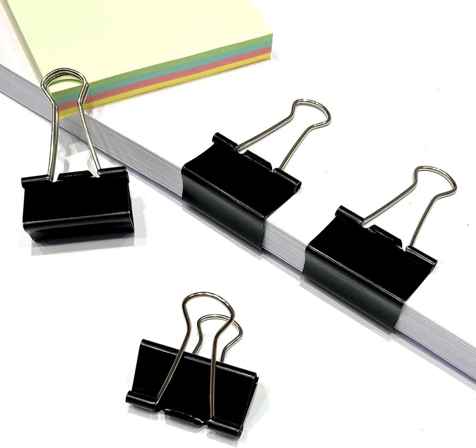 40Pcs Medium Binder Clips 1.25 Inch Black Paper Clamps Office School Supplies...
