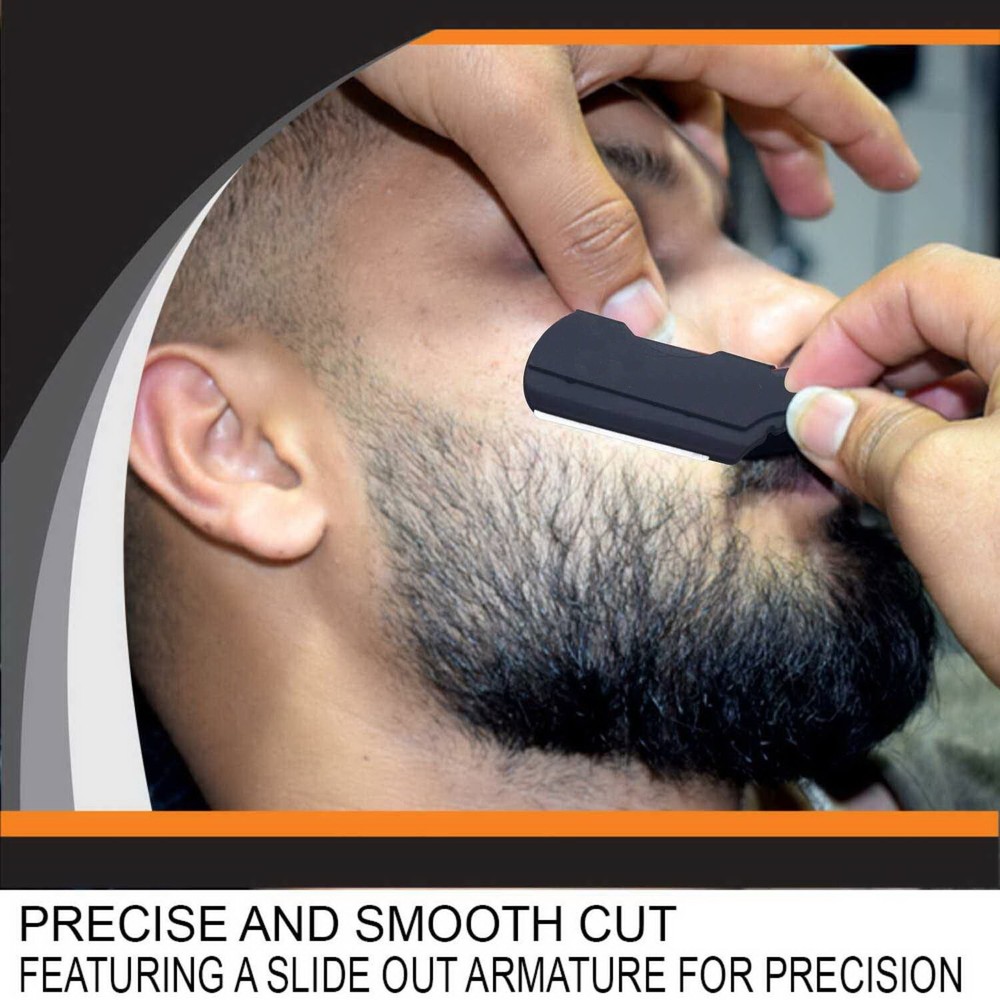 Matte Black Replaceable Blade Straight Razor, Professional Barber Single Edge