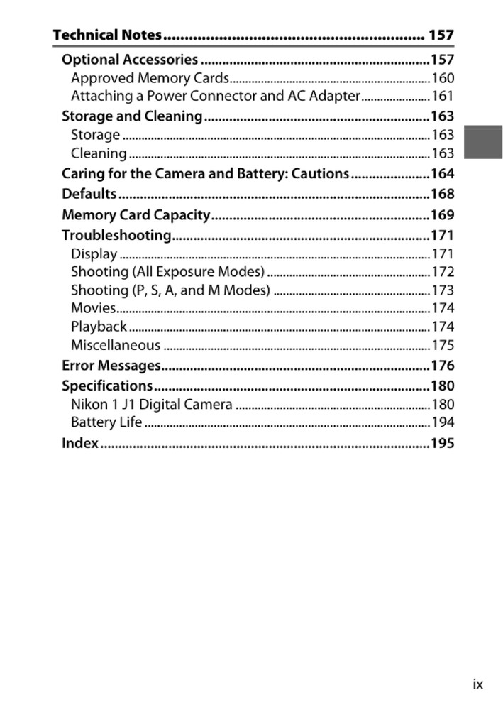 Nikon 1 J1 — User Reference Manual Guide — 1/2 Size, 5.5" x 8.5" Small Compact