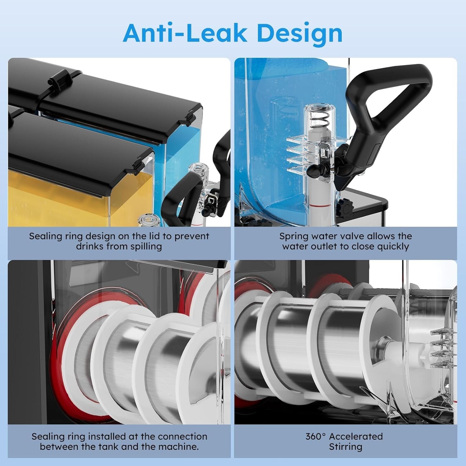 USA Commercial 2x3L Tanks Slush Machine Margarita Slushy Frozen Drinks Machines