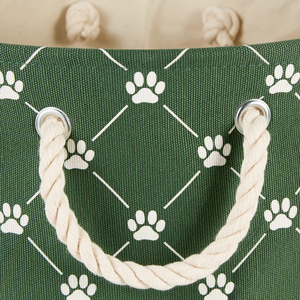 DII Bone Dry Pet Storage Paw and Bone Print, Large Rectangle, Hunter Green