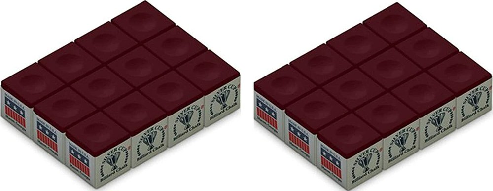 Silver Cup Billiard Chalk - 2 Dozen (Wine)