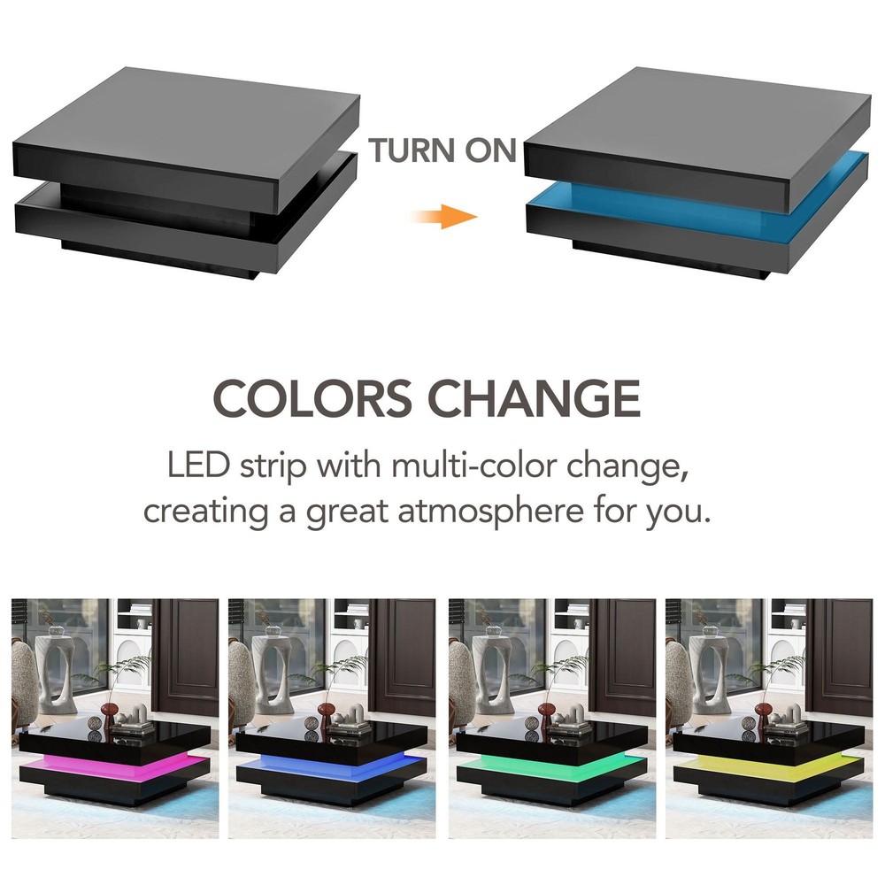 Vinsetto Coffee Table with LED Lights