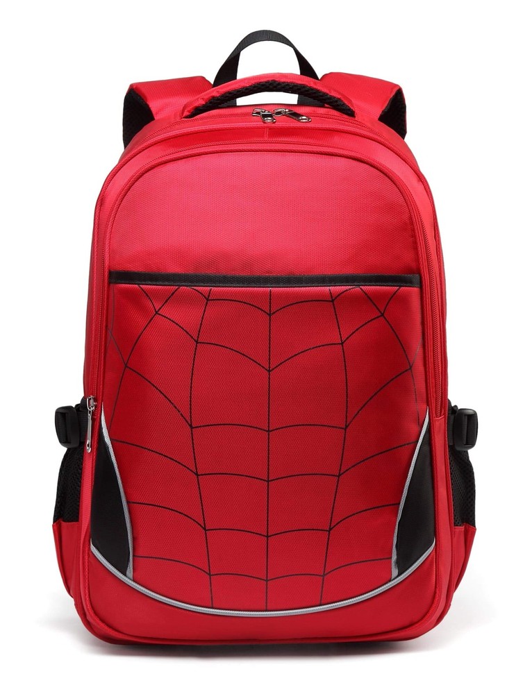 Boys Backpack for Kindergarten Elementary School, Large Compartments, 17" Red