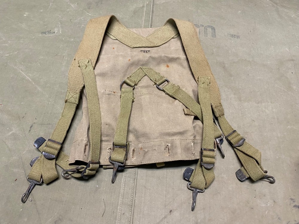 ORIGINAL WWII US ARMY M1942 COMBAT FIELD HAVERSACK BACKPACK-OD#3