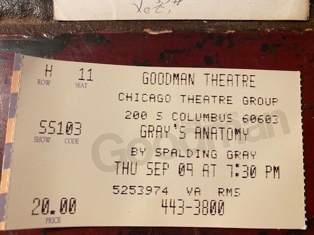 3 Spaulding Gray Performance Ticket Stubs