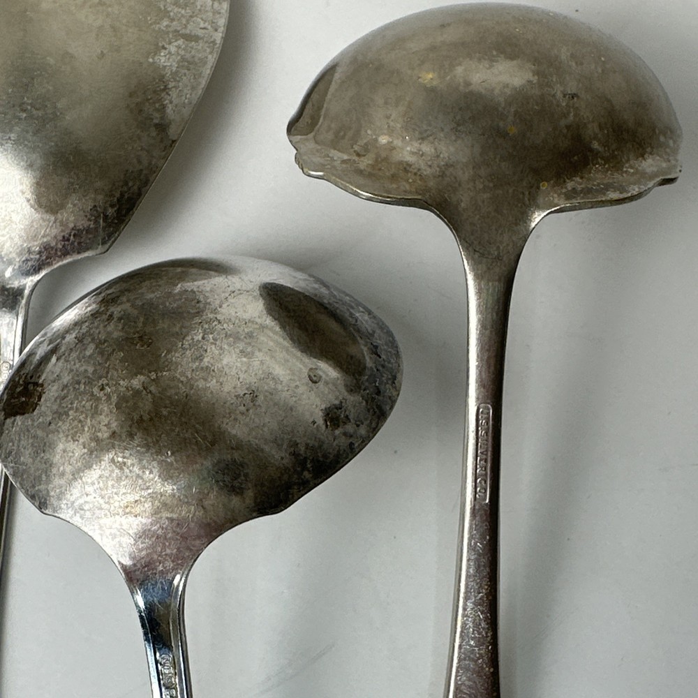 Vintage Silver Plated Serving Spoons LOT of Five (5), Nickel Plated/EP, England