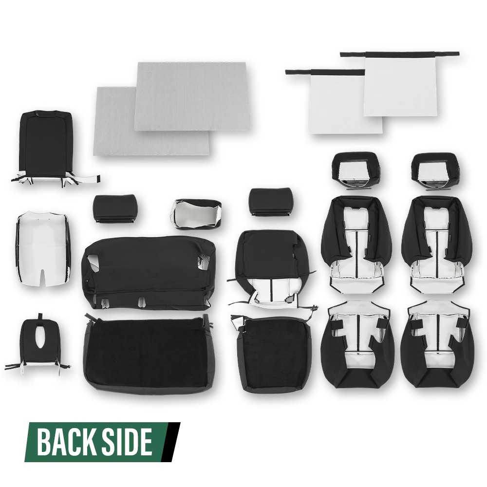 Fit For 07-13 Chevy Silverado GMC Sierra Crew Cab Full Set Seat Covers Replace