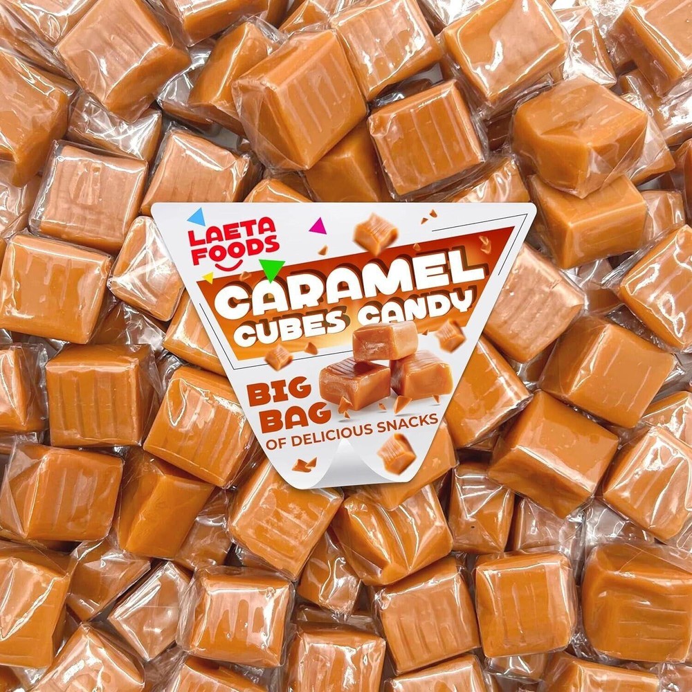 Classic Chewy Caramel Squares Candy Individually Wrapped (1 Pound Pack)