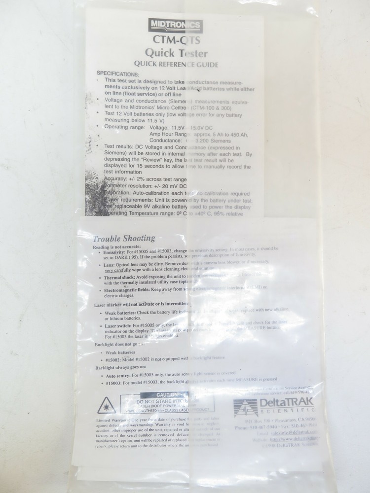 Midtronics CTM-QTS Quick Tester 12-Volt On-line Battery Analyzer