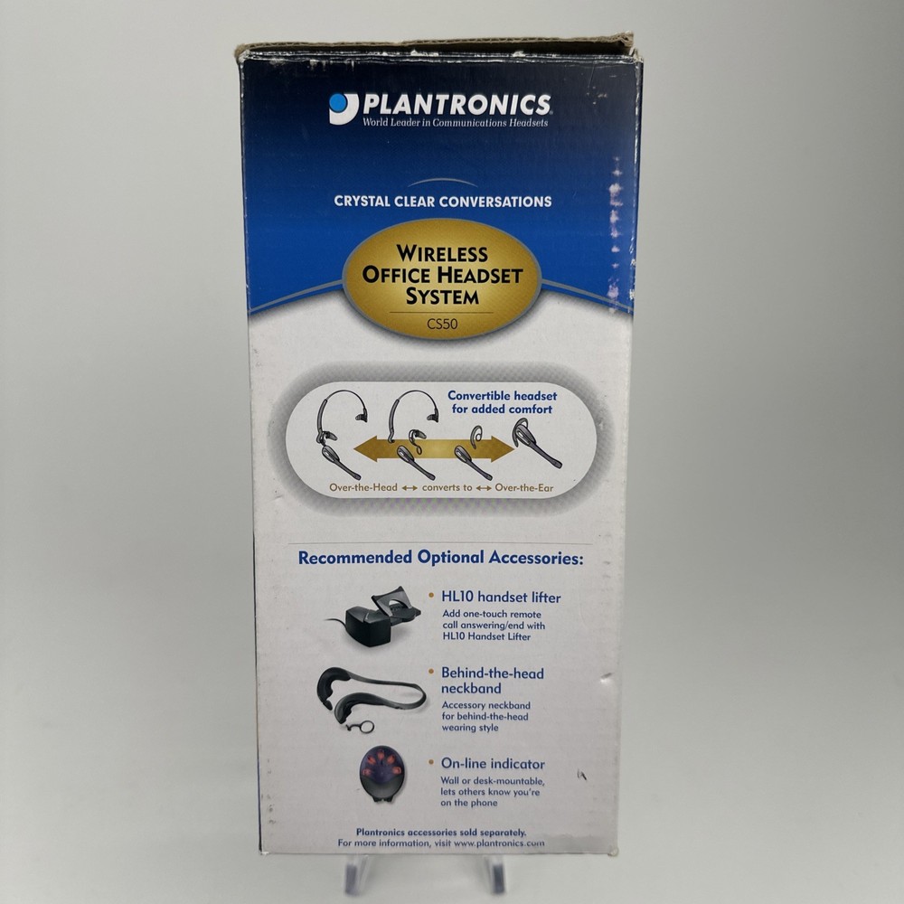 Plantronics CS50 Wireless Headset System Crystal Clear Conversation Complete