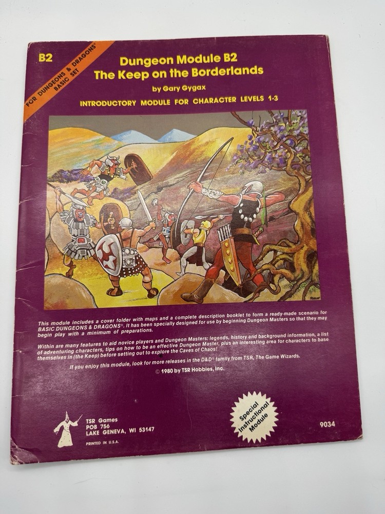 The Keep on the Borderlands Module B2 AD&D Dungeons & Dragons D&D TSR 9034
