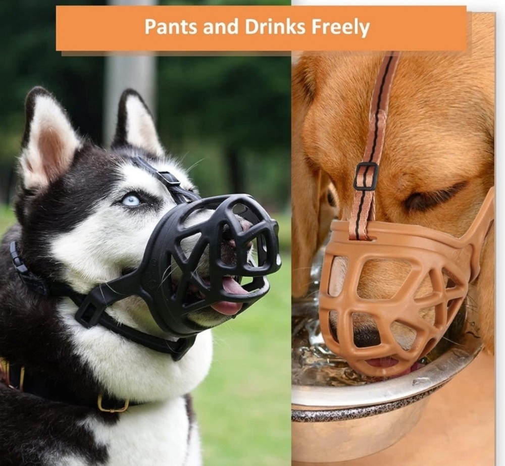 Barkless Silicone Basket Dog Muzzle Size 5 Adjustable NEW