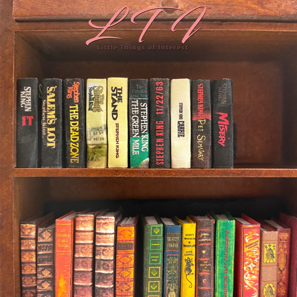 Kit STEPHEN KING BOOK SET 10 Pc Kit Instruction Tutorial Miniature 1:12 Scale