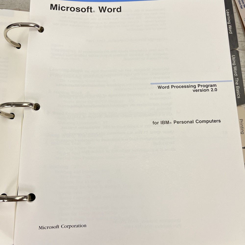 1985 RARE - Vintage Microsoft Word Version 2.0 For IBM PC Software | Complete